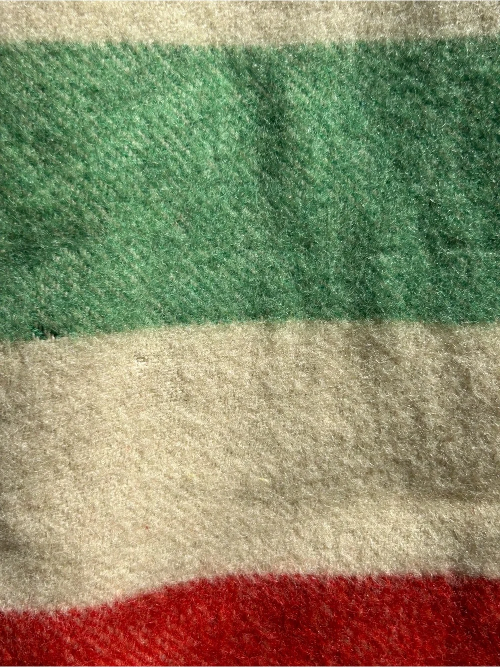 Vintage Blanket 100% Virgin Wool Golden Dawn JC Penney Striped Red Green Yellow